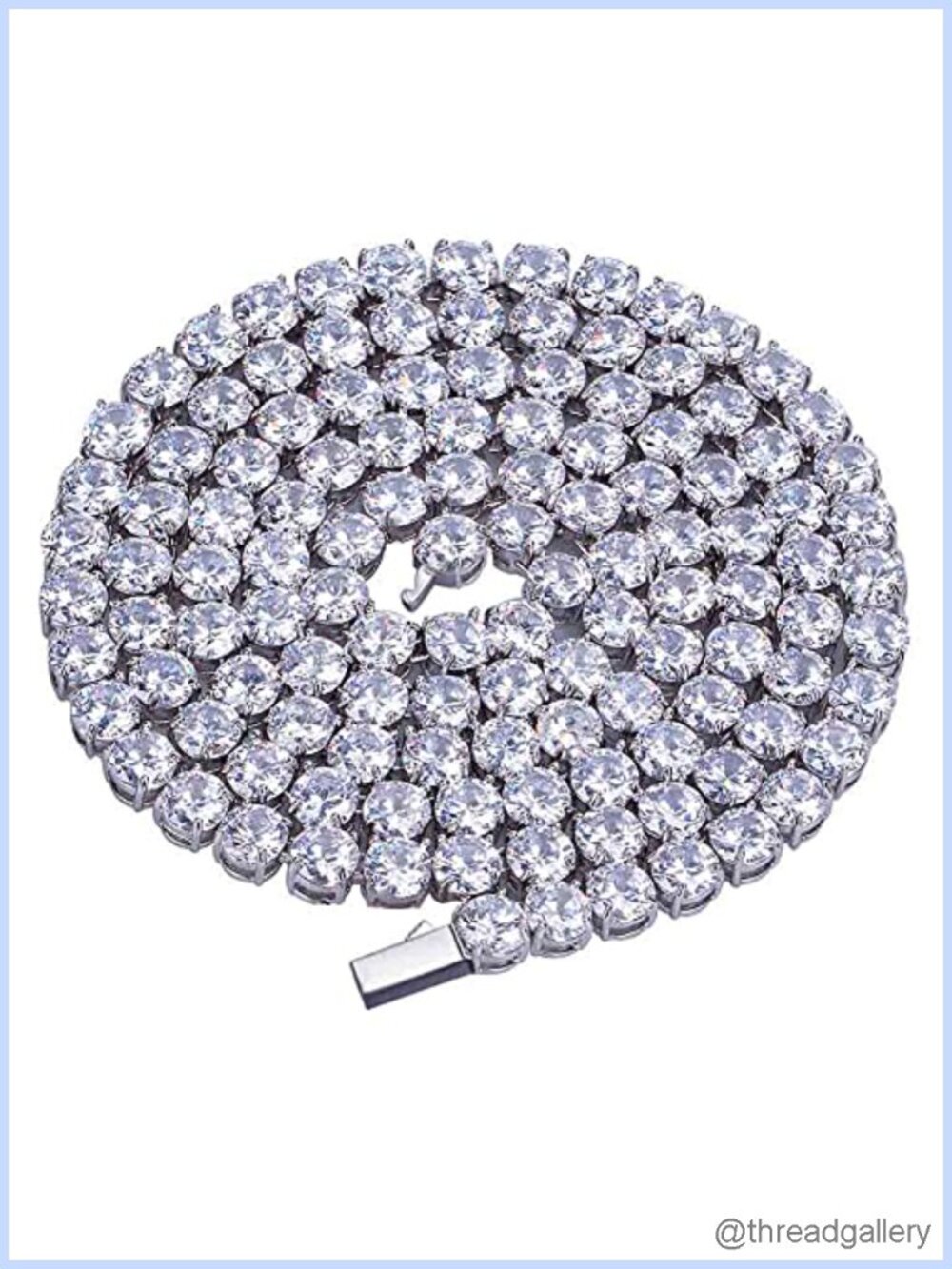 18k Gold Plated 6mm Tennis Chain Necklace Cubic Zirconia Hip Hop